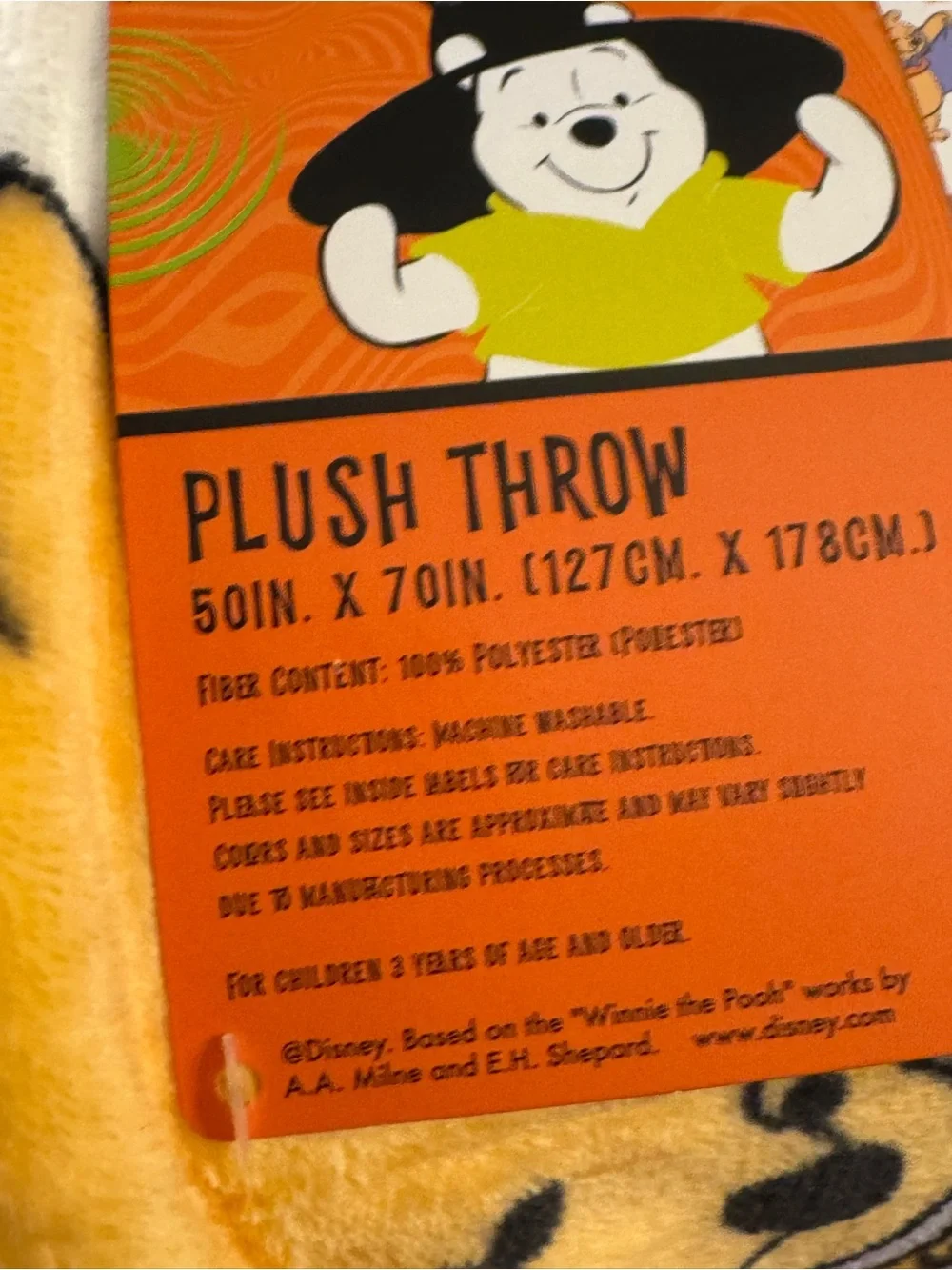Winnie the Pooh Halloween throw blanket